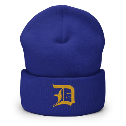 Detroit 'Old English D' Cuffed Beanie (Gold)