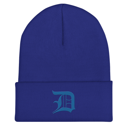 Detroit 'Old English D' Cuffed Beanie (Azure)