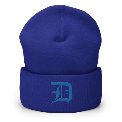 Detroit 'Old English D' Cuffed Beanie (Azure)