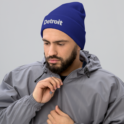 'Detroit' Cuffed Beanie (Small SUV Font)