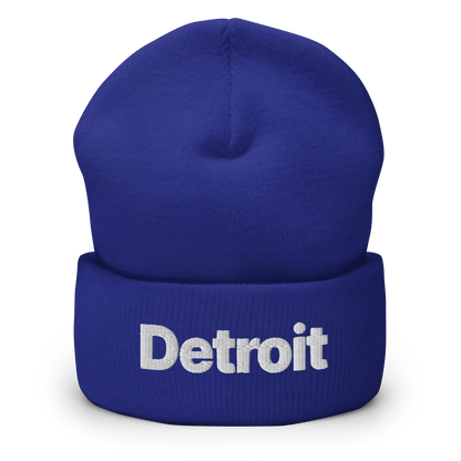 'Detroit' Cuffed Beanie (Small SUV Font)