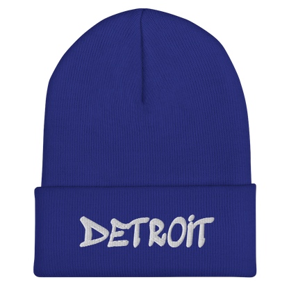 'Detroit' Cuffed Beanie (Tag Font)