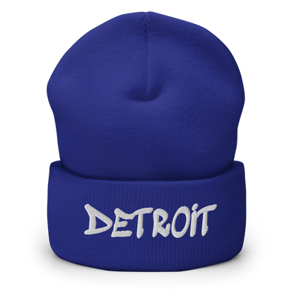 'Detroit' Cuffed Beanie (Tag Font)