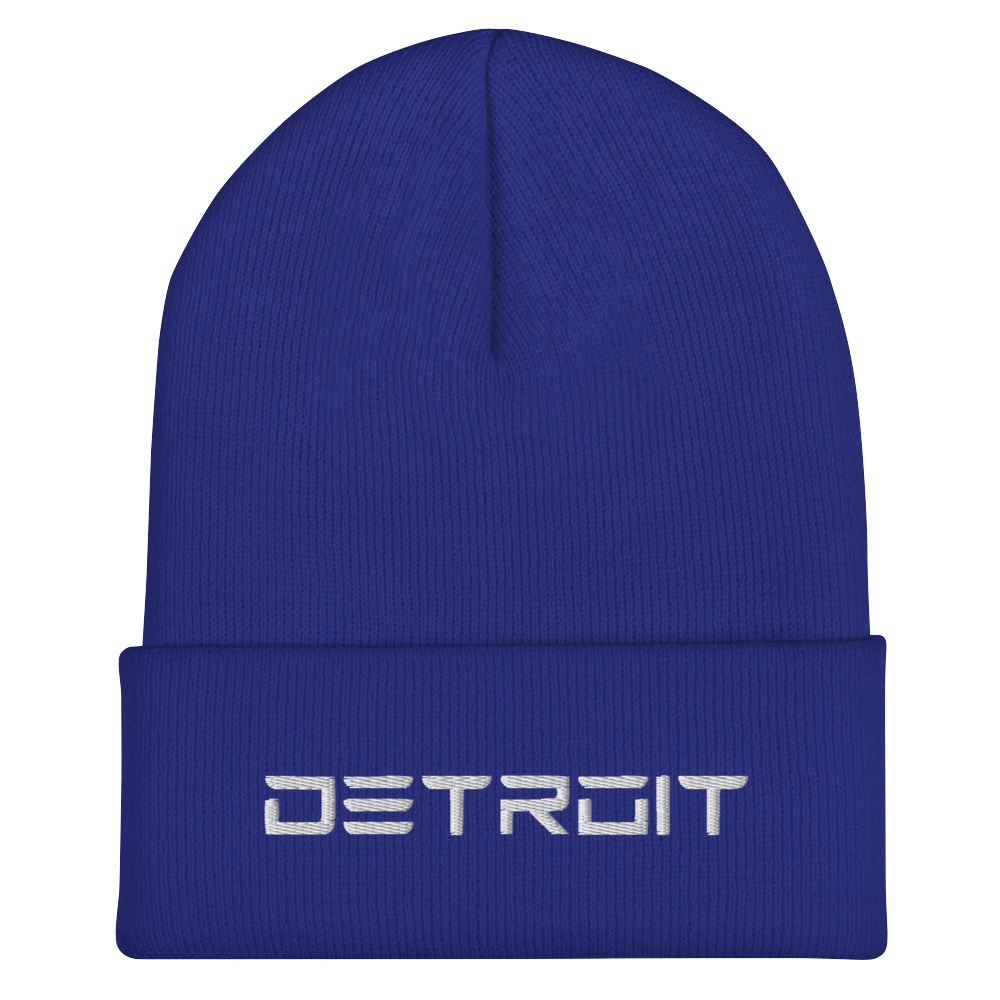 'Detroit' Cuffed Beanie (Electric Font)