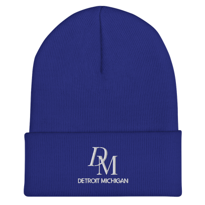 'DM Detroit Michigan' Cuffed Beanie (Luxury Goods Parody)