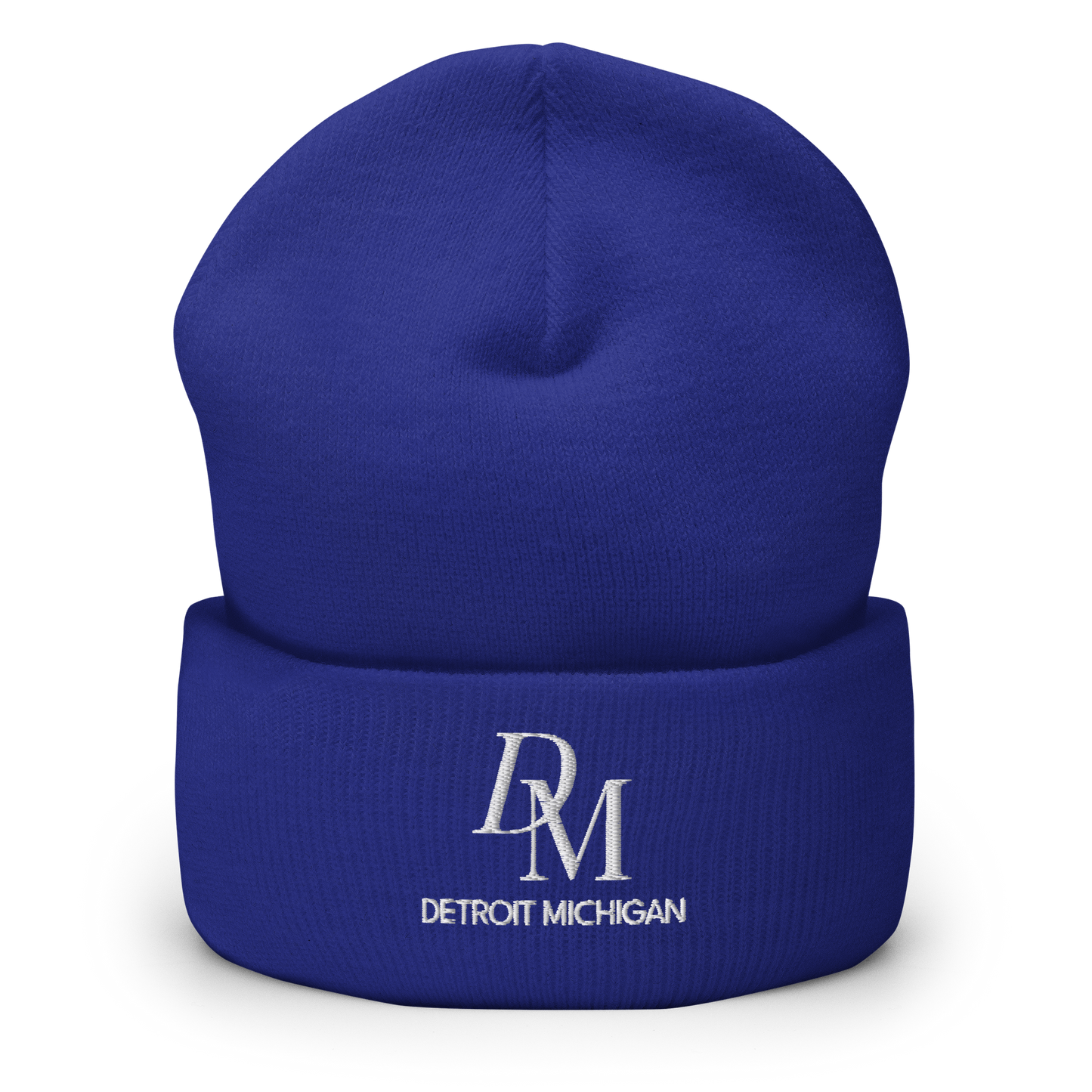 'DM Detroit Michigan' Cuffed Beanie (Luxury Goods Parody)