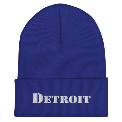 'Detroit' Cuffed Beanie (Army Font)