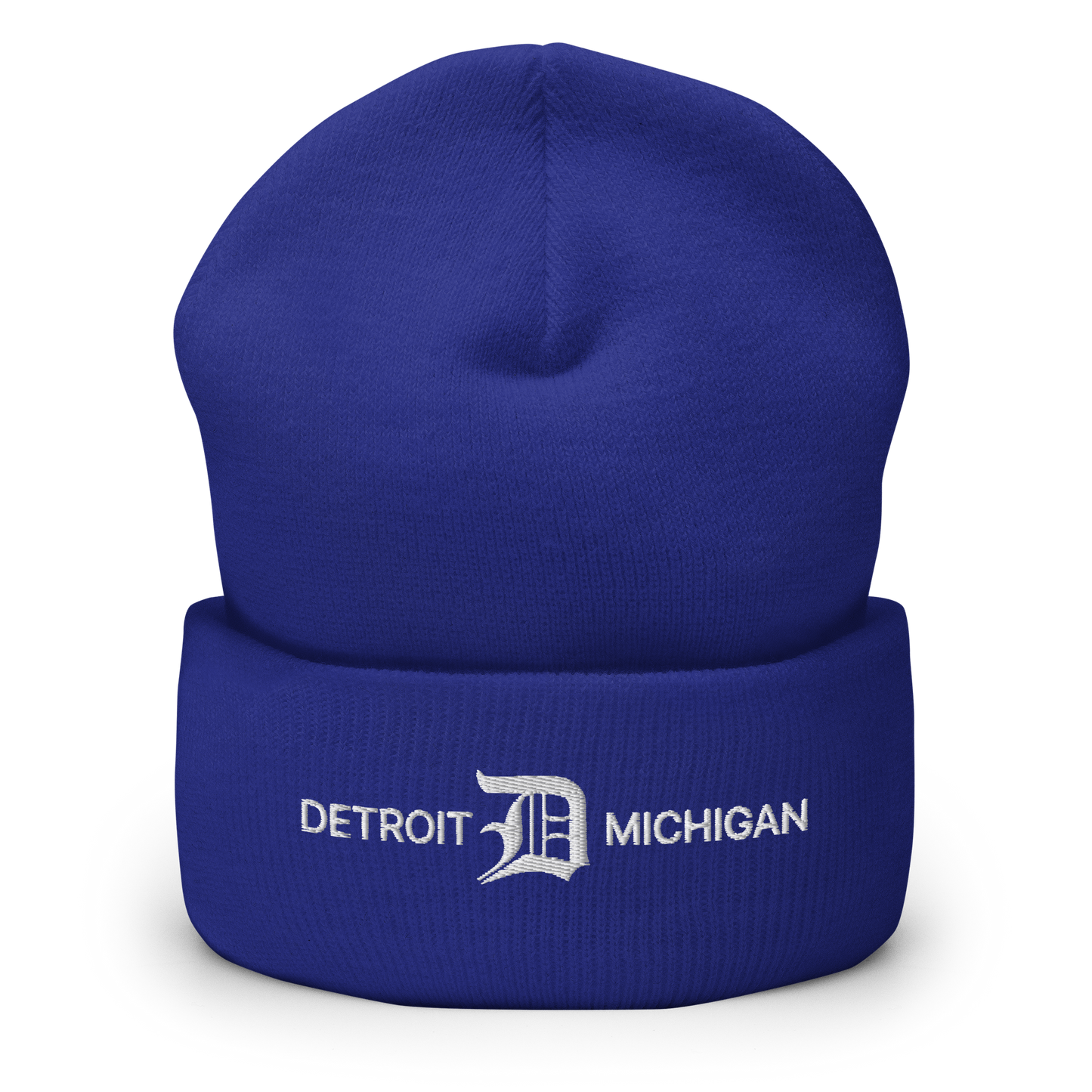 'Detroit Michigan' Cuffed Beanie (w/ Old English 'D')