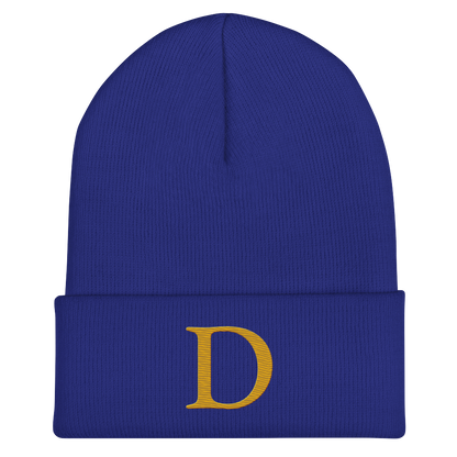 Detroit 'Old French D' Cuffed Beanie (Gold)