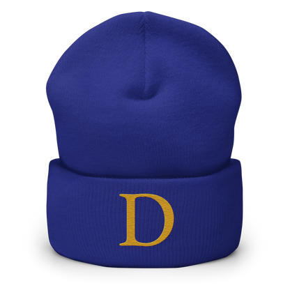 Detroit 'Old French D' Cuffed Beanie (Gold)