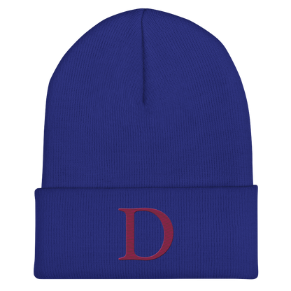 Detroit 'Old French D' Cuffed Beanie (Ruby Red)