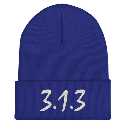 Detroit '313' Cuffed Beanie (Compton Font) | Ivory White