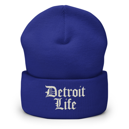 'Detroit Life' Cuffed Beanie | Ivory White