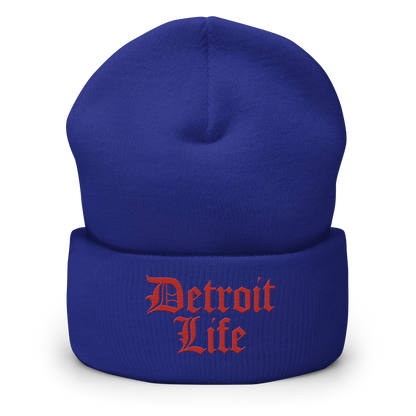 'Detroit Life' Cuffed Beanie | Aliform Red