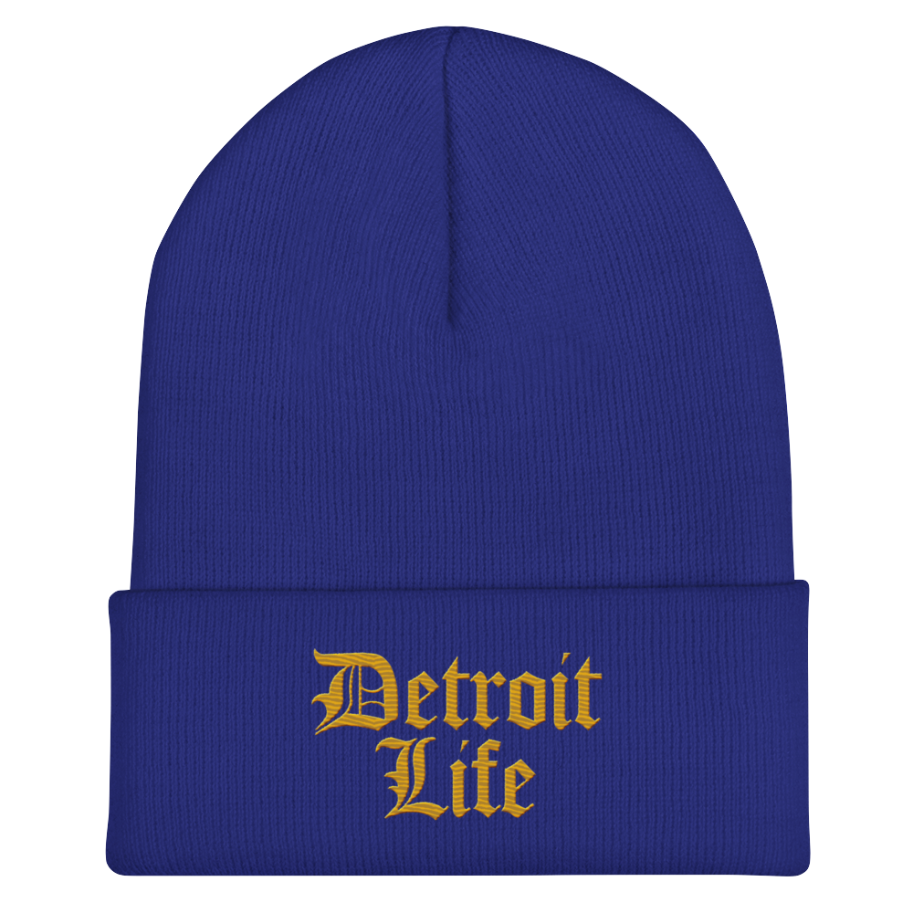 'Detroit Life' Cuffed Beanie | Gold