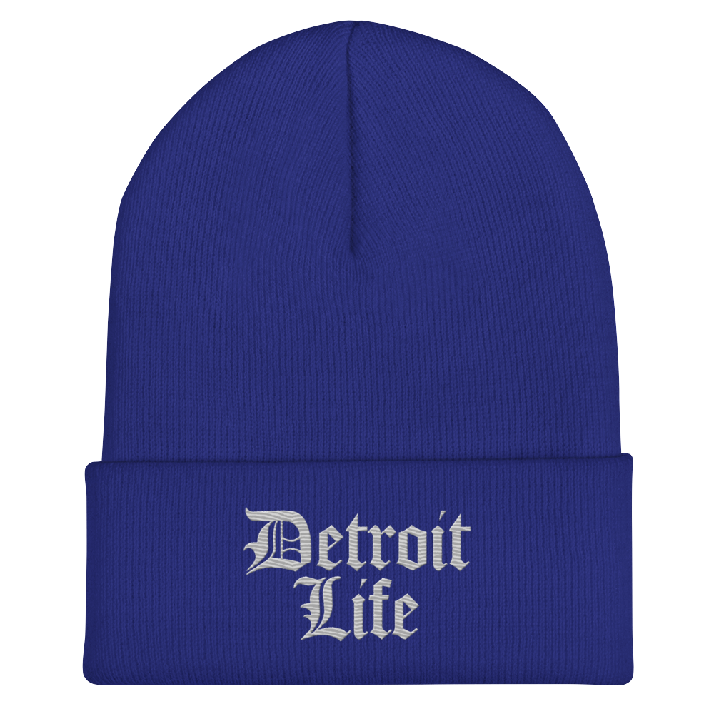 'Detroit Life' Cuffed Beanie | Platinum