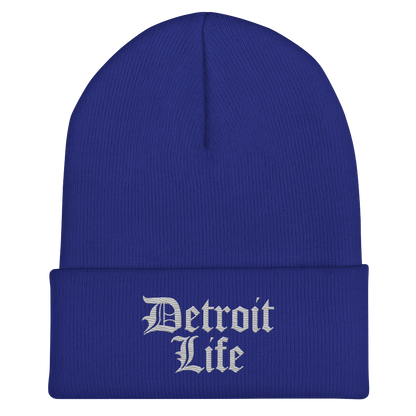 'Detroit Life' Cuffed Beanie | Platinum