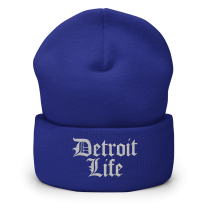 'Detroit Life' Cuffed Beanie | Platinum