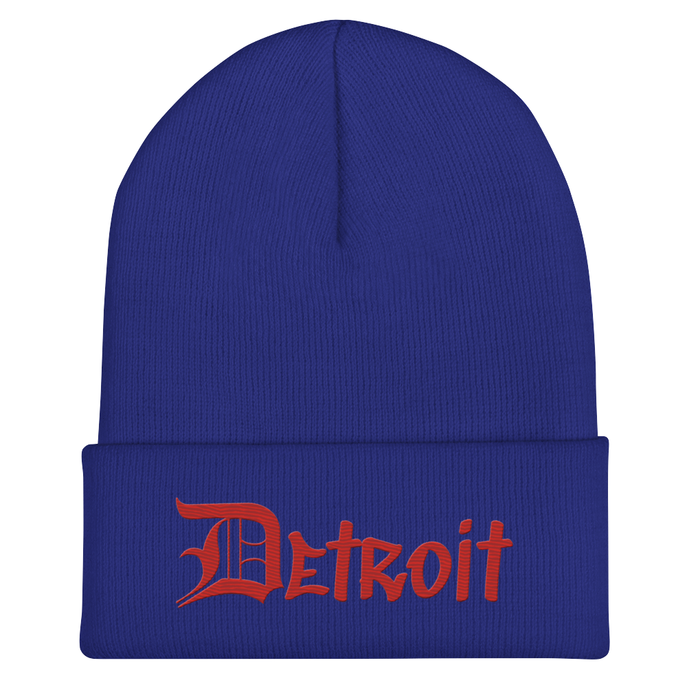 'Detroit' Cuffed Beanie (OED Tag Font) | Aliform Red