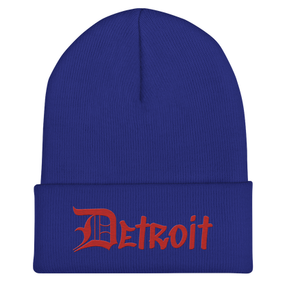 'Detroit' Cuffed Beanie (OED Tag Font) | Aliform Red