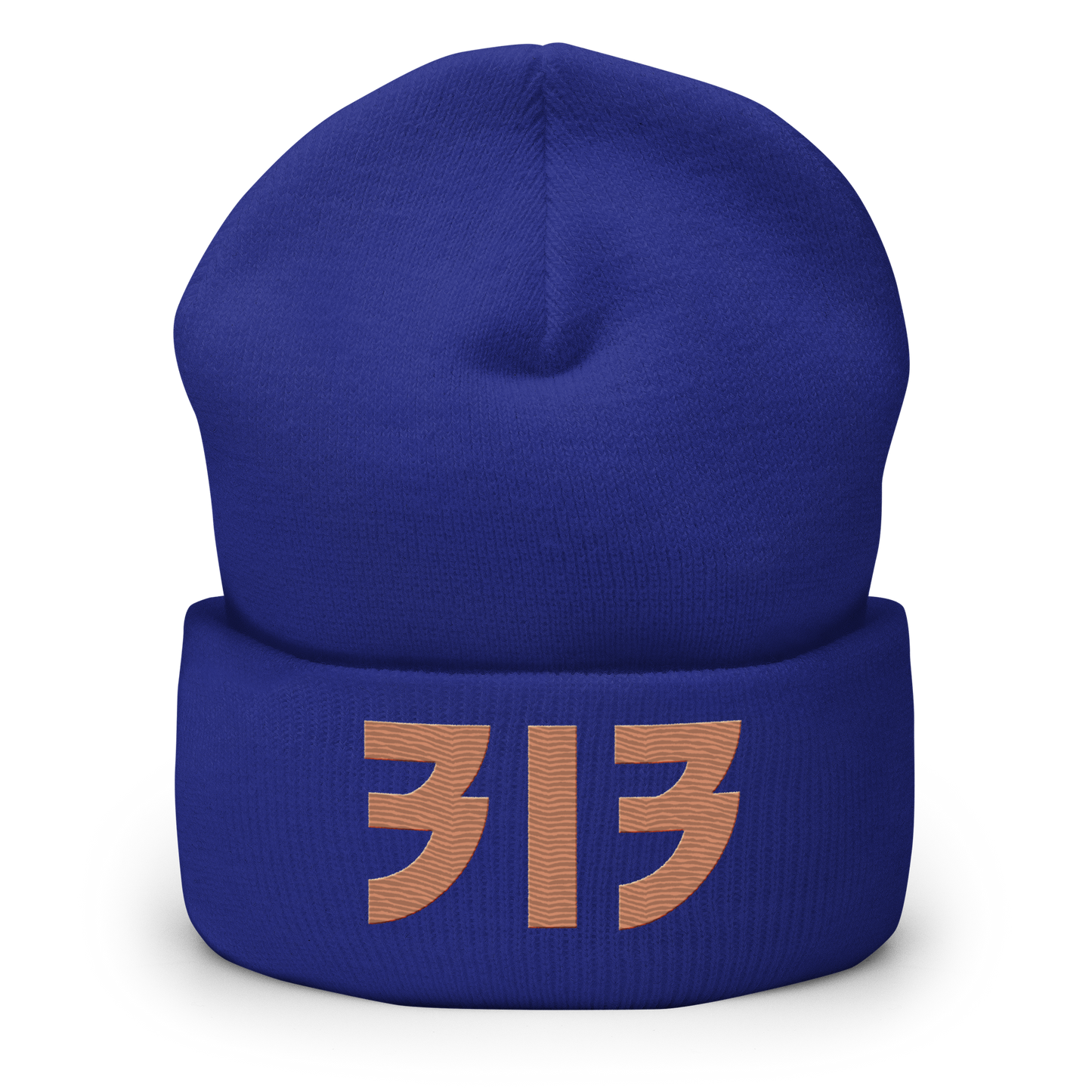 Detroit '313' Cuffed Beanie (Glam Font) | Copper