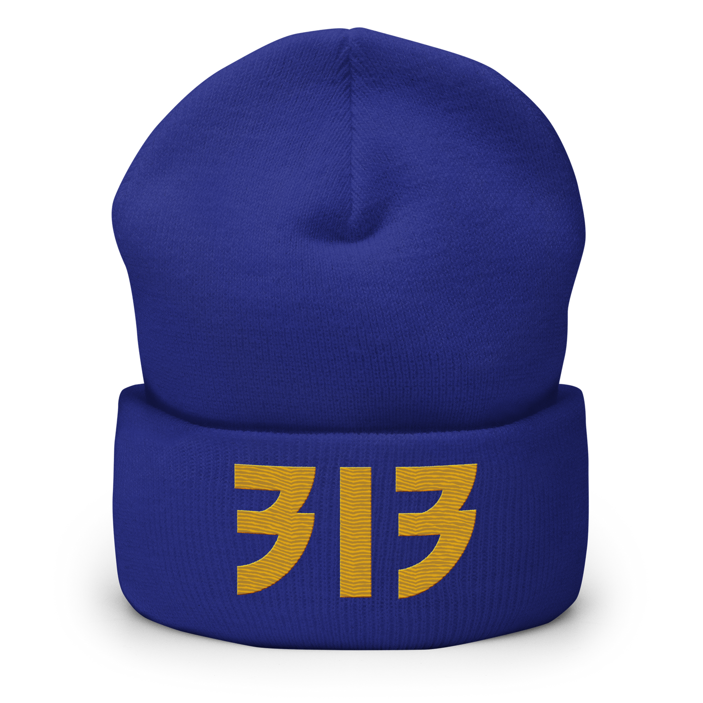 Detroit '313' Cuffed Beanie (Glam Font) | Gold