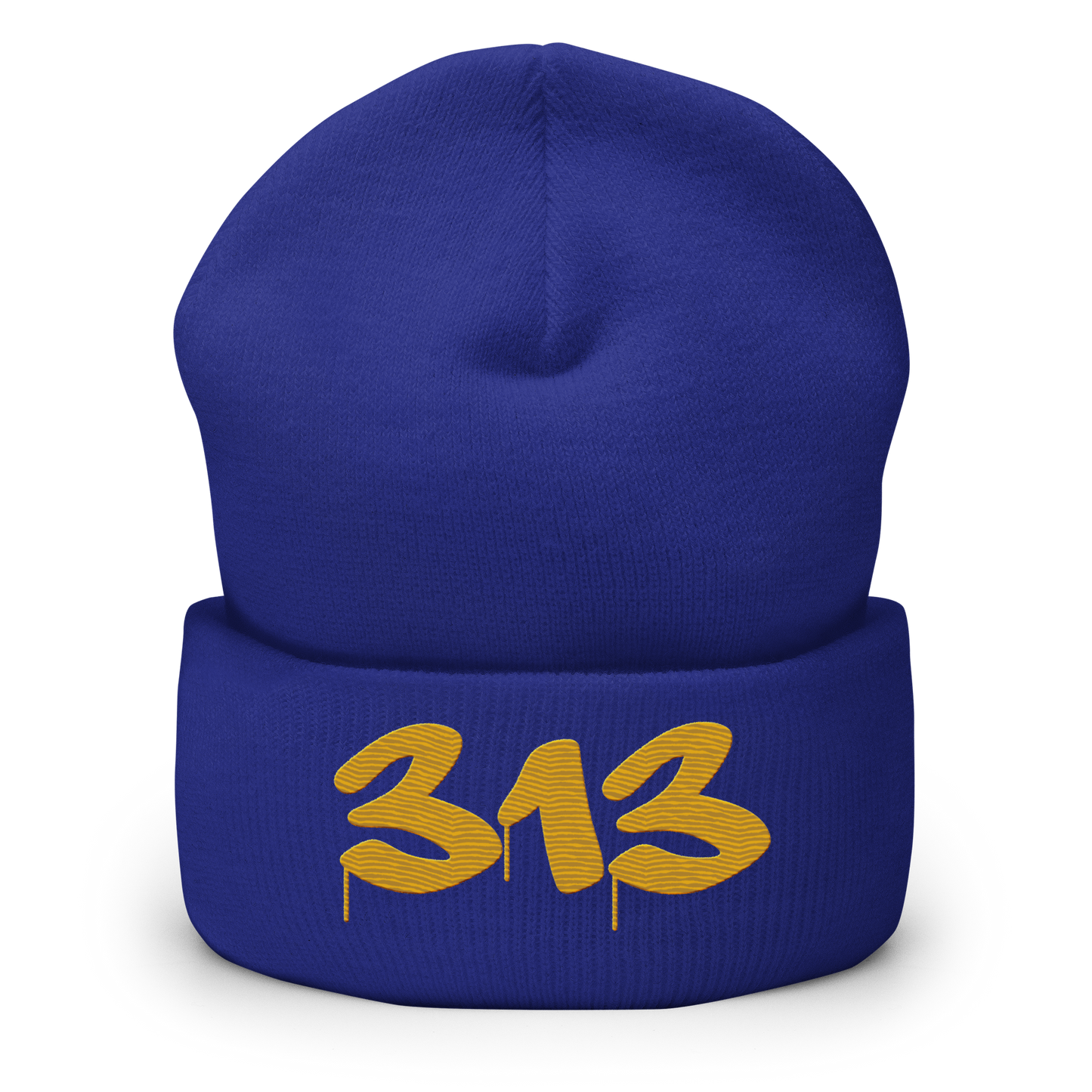 Detroit '313' Cuffed Beanie (Tag Font) | Gold