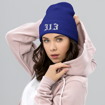 Detroit '313' Cuffed Beanie (Old English Font)