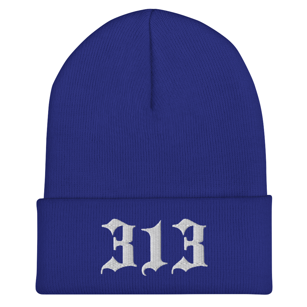 Detroit '313' Cuffed Beanie (Old English Font)