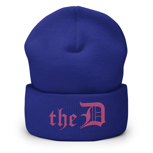 Detroit 'The D' Cuffed Beanie | Apple Blossom Pink