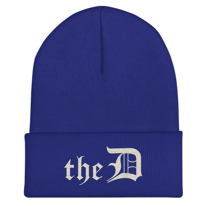 Detroit 'The D' Cuffed Beanie | Ivory White