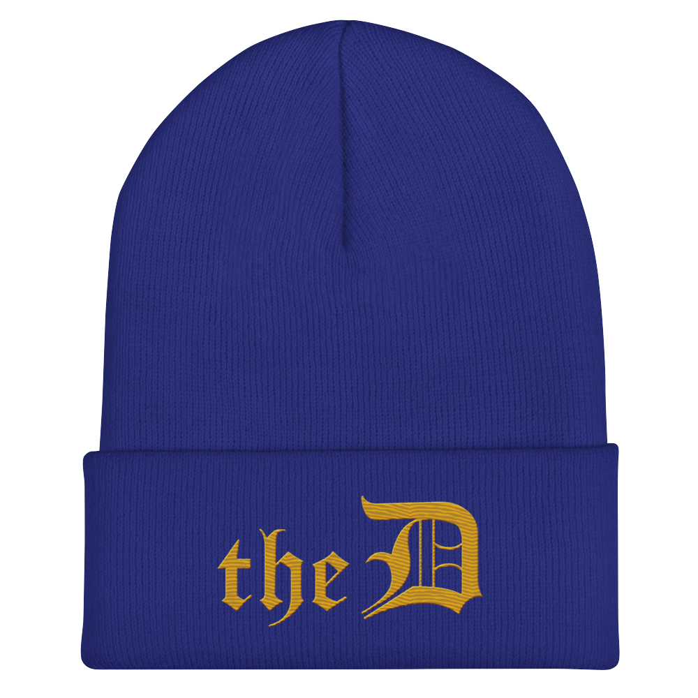 Detroit 'The D' Cuffed Beanie | Gold