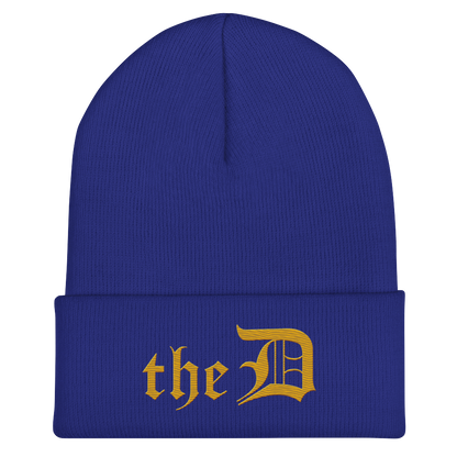 Detroit 'The D' Cuffed Beanie | Gold