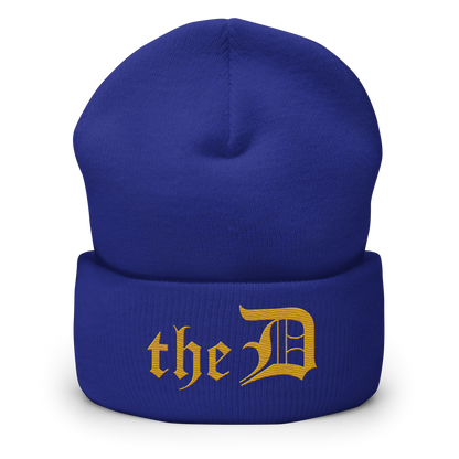 Detroit 'The D' Cuffed Beanie | Gold