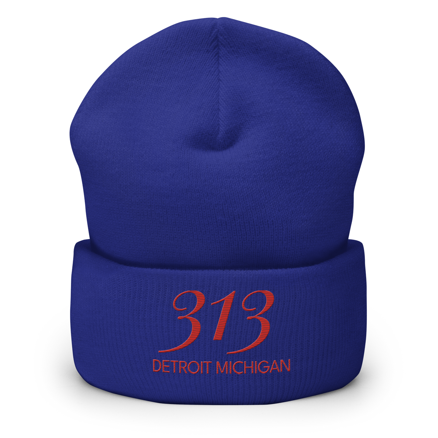 '313 Detroit Michigan' Cuffed Beanie | Aliform Red