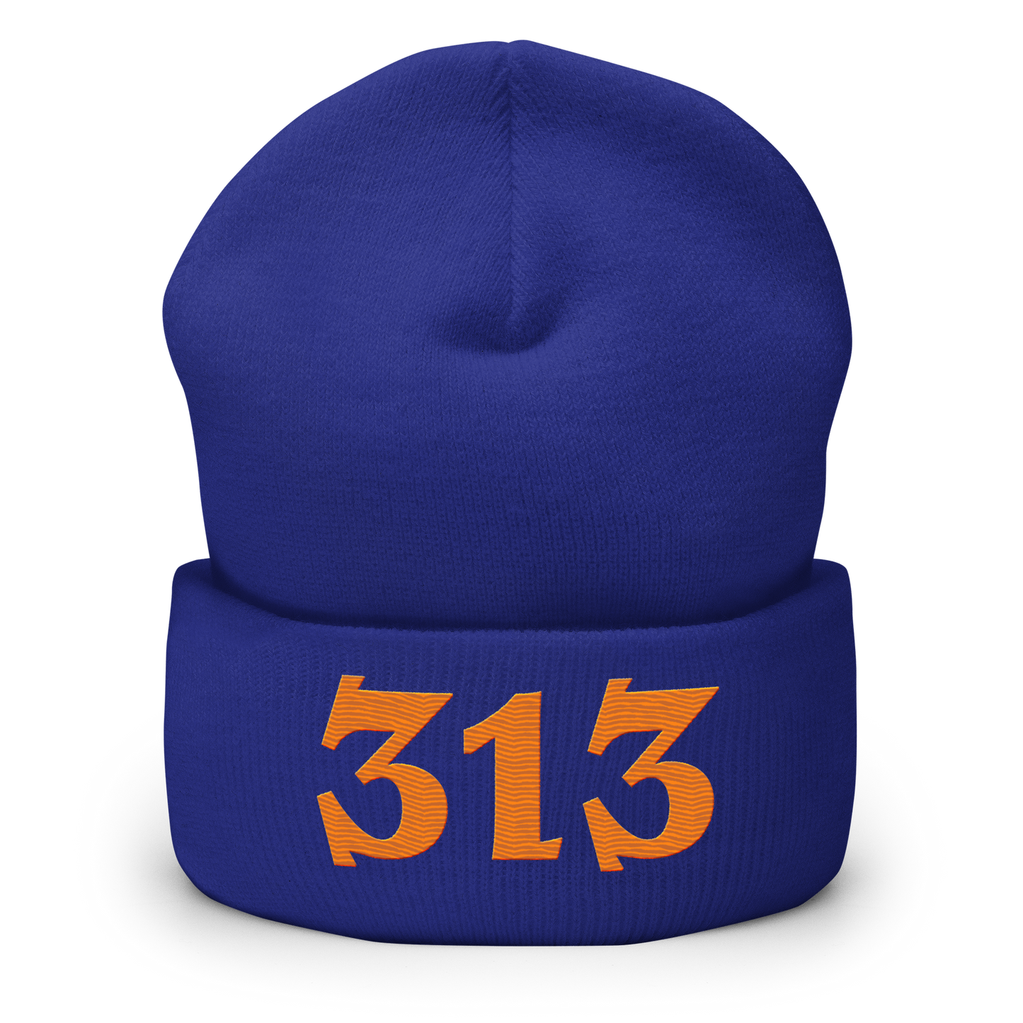 Detroit '313' Cuffed Beanie (Angry Font) | Orange