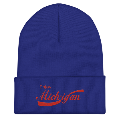 'Enjoy Michigan' Cuffed Beanie | Sodapop Parody