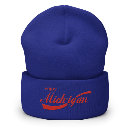 'Enjoy Michigan' Cuffed Beanie | Sodapop Parody