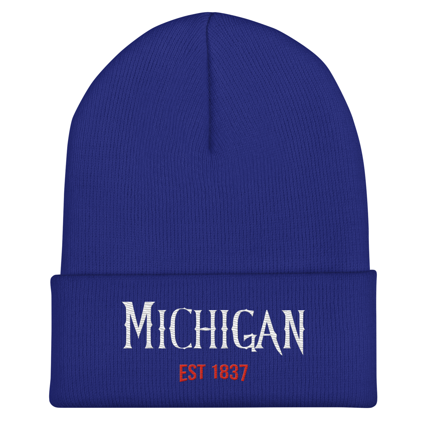 'Michigan EST 1837' Cuffed Beanie | Spooky Drama Parody