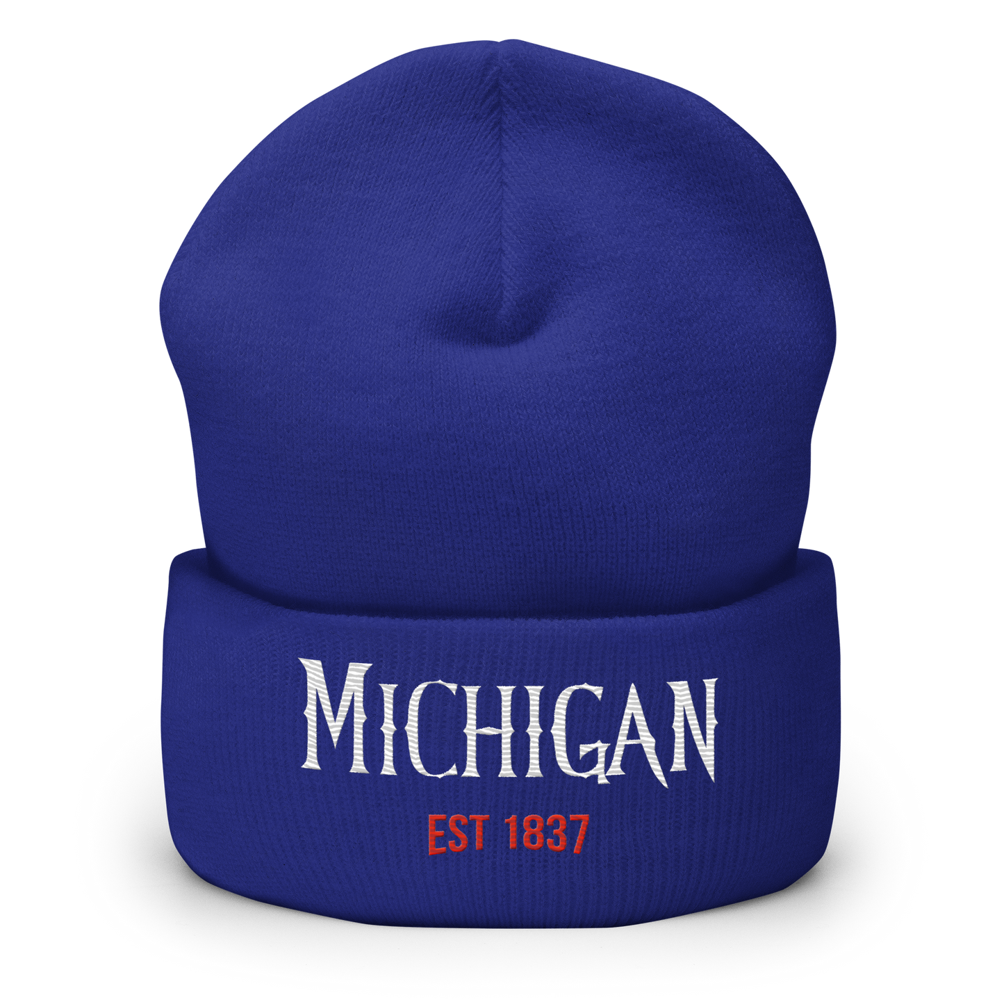 'Michigan EST 1837' Cuffed Beanie | Spooky Drama Parody