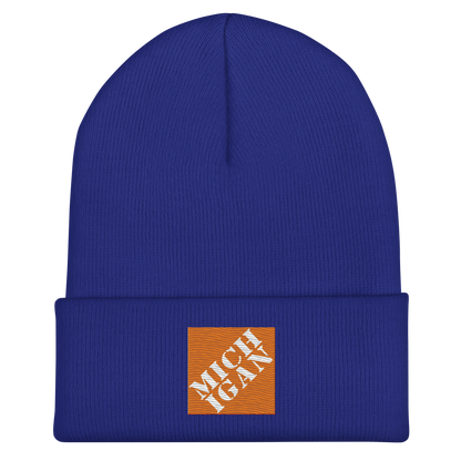 'Michigan' Cuffed Beanie | Construction Retail Parody