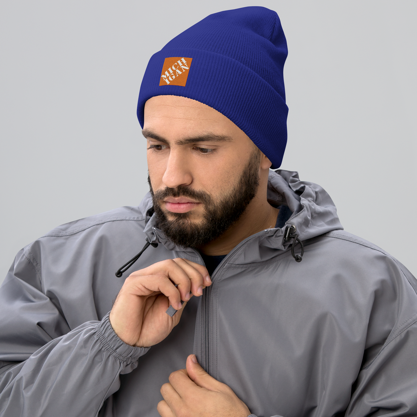 'Michigan' Cuffed Beanie | Construction Retail Parody