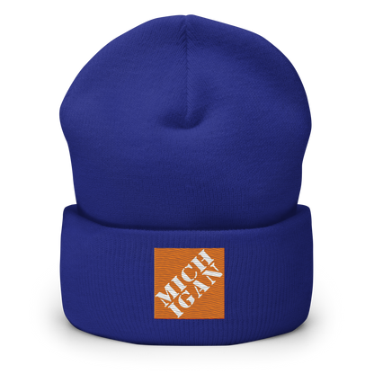 'Michigan' Cuffed Beanie | Construction Retail Parody