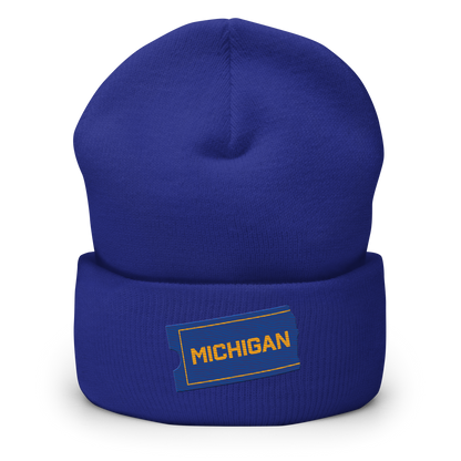 'Michigan' Cuffed Beanie | Video Rental Parody