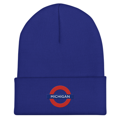 'Michigan' Cuffed Beanie | London Tube Parody