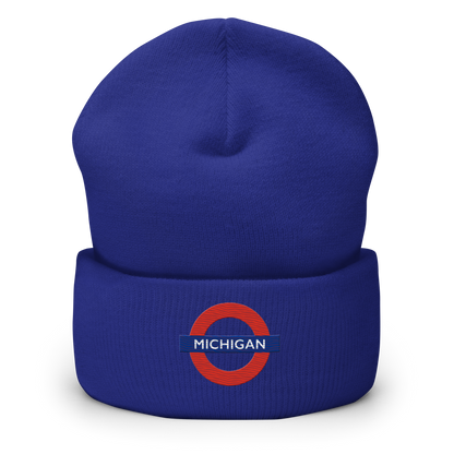 'Michigan' Cuffed Beanie | London Tube Parody