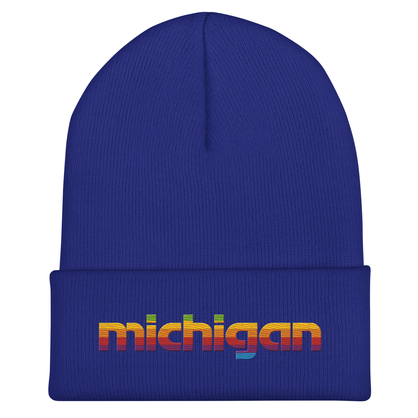 'Michigan' Cuffed Beanie | 80s Pomaceous Tech Parody