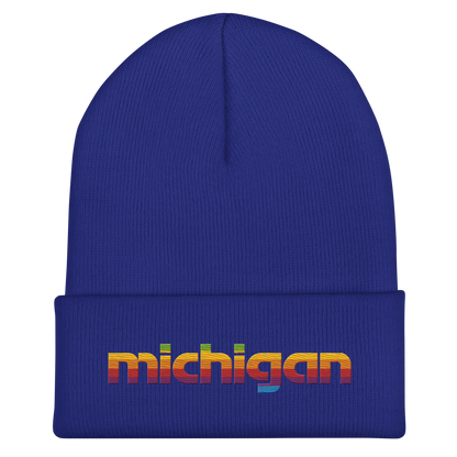 'Michigan' Cuffed Beanie | 80s Pomaceous Tech Parody