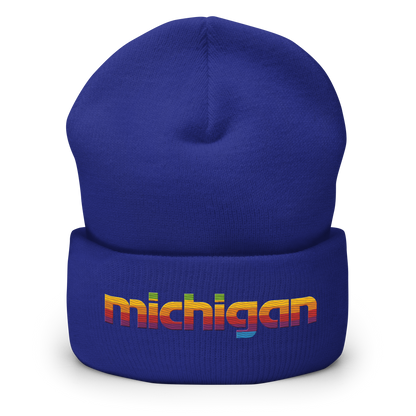 'Michigan' Cuffed Beanie | 80s Pomaceous Tech Parody