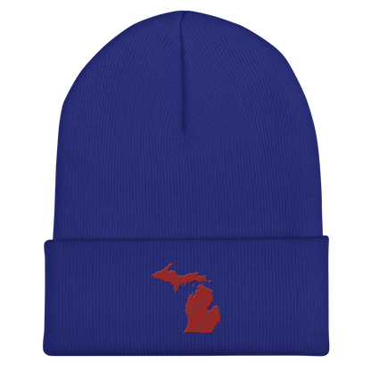 Michigan Cuffed Beanie | Thimbleberry Red Outline